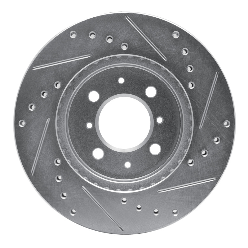 Acura EL Brake Rotor (1) - Front Left - R1 Concepts - Drilled & Slotted - Silver - `90-`17